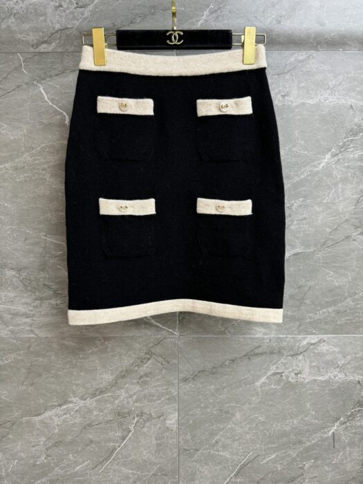 샤넬 콘트라스트 니트 스커트 레플리카 미러급 SA급 S급 고퀄리티 하이엔드 최상급 의류 [여성] 4