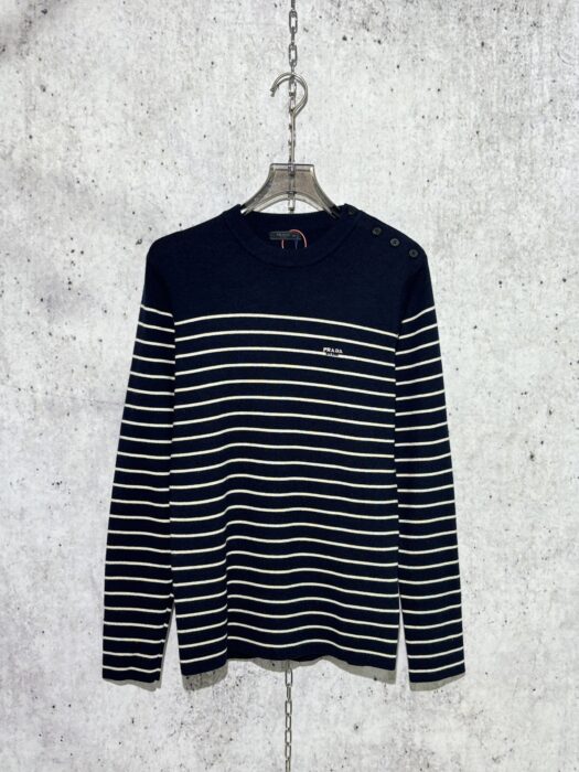 프라다 어깨 단추 스트라이프 니트 레플리카 미러급 SA급 S급 고퀄리티 하이엔드 최상급 의류 [남성여성공용] 3