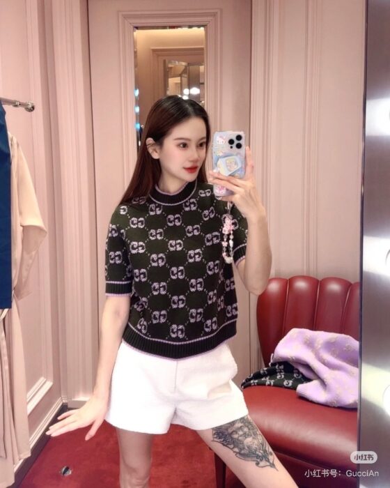 구찌 벨뱃 자카드 반팔 니트 레플리카 미러급 SA급 S급 고퀄리티 하이엔드 최상급 의류 [여성] 3