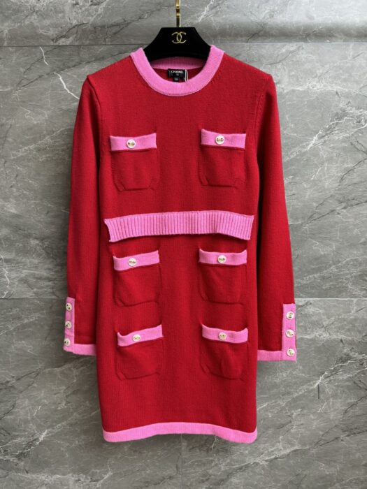 샤넬 콘트라스트 니트 드레스 레플리카 미러급 SA급 S급 고퀄리티 하이엔드 최상급 의류 [여성] 11