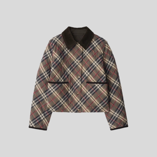 버버리 크롭 체크 퀼팅 코튼 자켓 레플리카 미러급 SA급 S급 고퀄리티 하이엔드 최상급 의류 [여성]