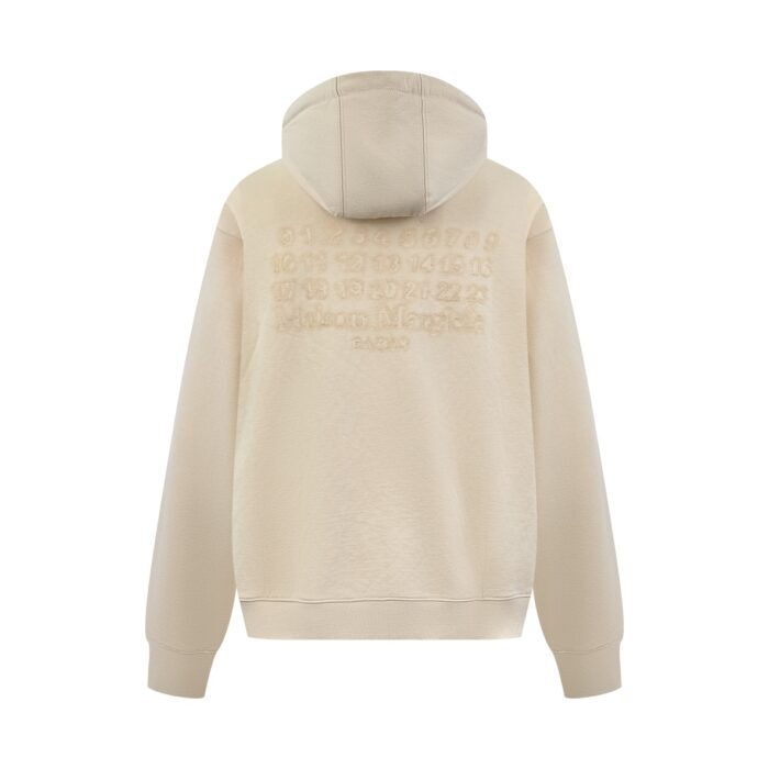 메종마르지엘라 뒷면 자수 후드집업 아이보리 레플리카 미러급 SA급 S급 고퀄리티 하이엔드 최상급 의류 [남성여성공용] 4