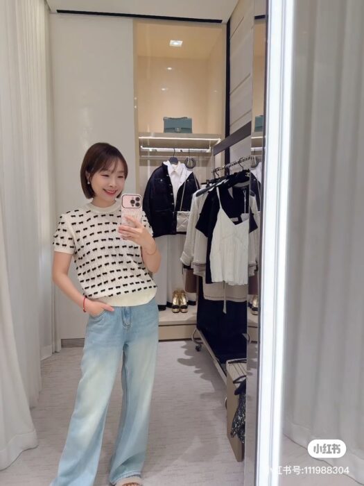 샤넬 리본 반팔 니트 레플리카 미러급 SA급 S급 고퀄리티 하이엔드 최상급 의류 [여성] 4