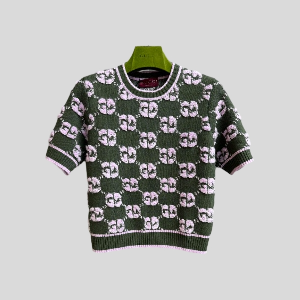 구찌 벨뱃 자카드 반팔 니트 레플리카 미러급 SA급 S급 고퀄리티 하이엔드 최상급 의류 [여성]