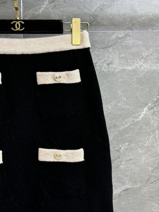 샤넬 콘트라스트 니트 스커트 레플리카 미러급 SA급 S급 고퀄리티 하이엔드 최상급 의류 [여성] 6