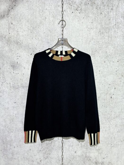 버버리 체크 이음 단색 니트 블랙 레플리카 미러급 SA급 S급 고퀄리티 하이엔드 최상급 의류 [남성여성공용] 3