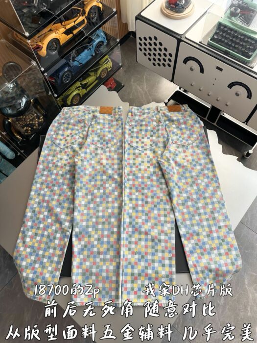 루이비통 다미에 데님 와이드 레그 팬츠 레플리카 미러급 SA급 S급 고퀄리티 하이엔드 최상급 의류 [남성여성공용] 4