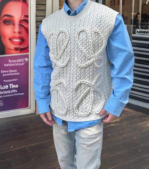 로에베 점보 로고 양털 민소매 화이트 레플리카 미러급 SA급 S급 고퀄리티 하이엔드 최상급 의류 [남성여성공용]