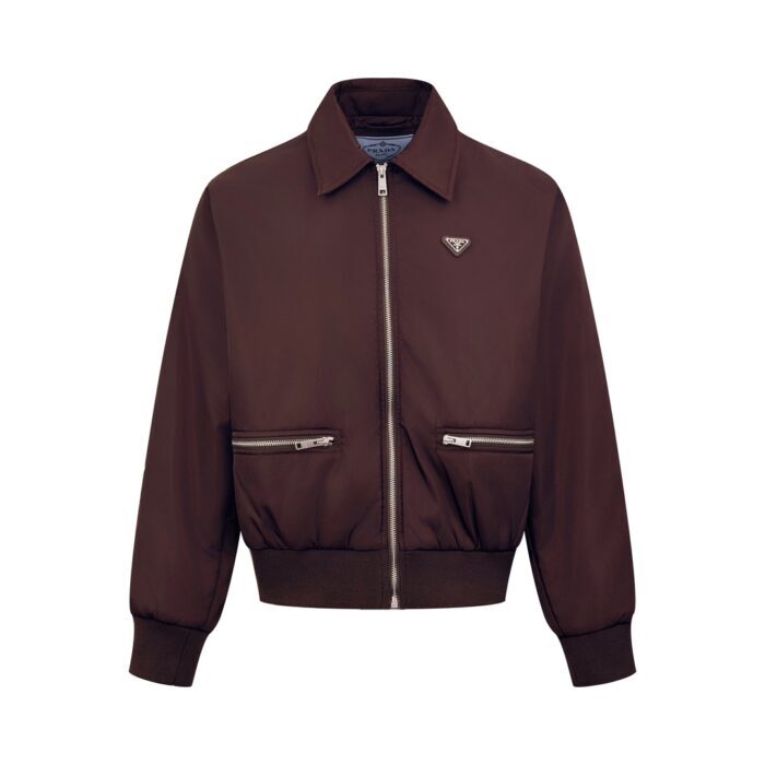 프라다 세모 로고 지퍼 숏 자켓 대추색 레플리카 미러급 SA급 S급 고퀄리티 하이엔드 최상급 의류 [남성여성공용] 3