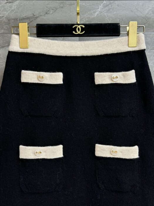 샤넬 콘트라스트 니트 스커트 레플리카 미러급 SA급 S급 고퀄리티 하이엔드 최상급 의류 [여성] 5