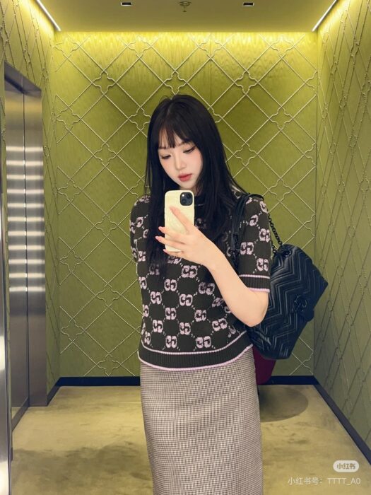 구찌 벨뱃 자카드 반팔 니트 레플리카 미러급 SA급 S급 고퀄리티 하이엔드 최상급 의류 [여성] 4