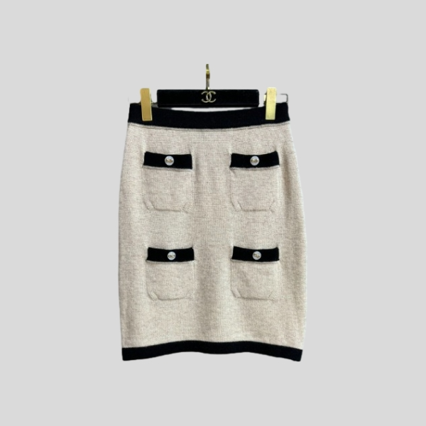 샤넬 콘트라스트 니트 스커트 레플리카 미러급 SA급 S급 고퀄리티 하이엔드 최상급 의류 [여성]