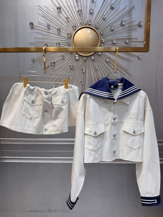 미우미우 업사이클드 데님 자켓&스커트 레플리카 미러급 SA급 S급 고퀄리티 하이엔드 최상급 의류 [여성] 2