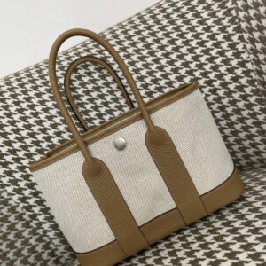 에르메스 가든파티 미니 캔버스 은장 배색 라이트 브라운 레플리카 미러급 SA급 S급 고퀄리티 최상급 하이엔드 가방 [여성]