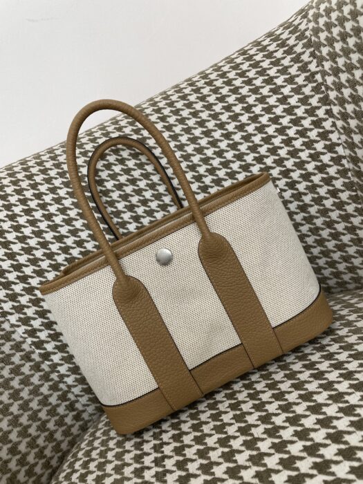 에르메스 가든파티 미니 캔버스 은장 배색 라이트 브라운 레플리카 미러급 SA급 S급 고퀄리티 최상급 하이엔드 가방 [여성]