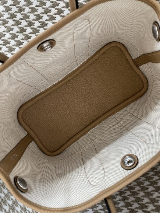 에르메스 가든파티 미니 캔버스 은장 배색 라이트 브라운 레플리카 미러급 SA급 S급 고퀄리티 최상급 하이엔드 가방 [여성] 3