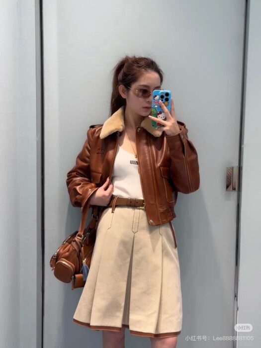 미우미우 나파 가죽 자켓, 스커트 레플리카 미러급 SA급 S급 고퀄리티 하이엔드 최상급 의류 [여성] 21