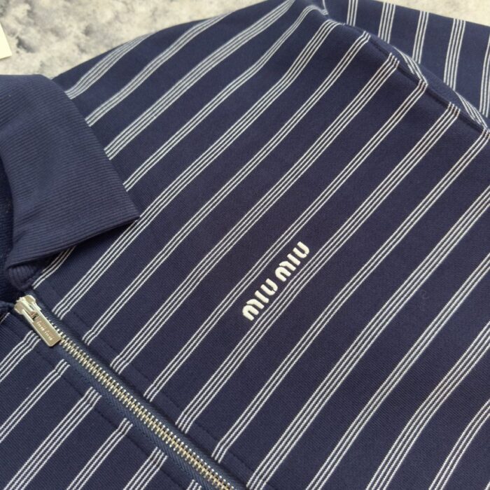 미우미우 25 스트라이프 지퍼 폴로 셔츠 레플리카 미러급 SA급 S급 고퀄리티 하이엔드 최상급 의류 [남성여성공용] 4
