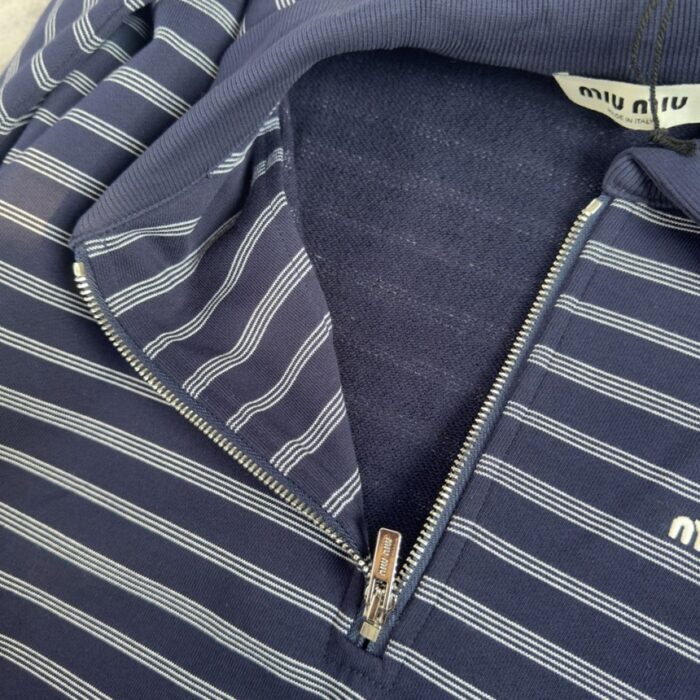 미우미우 25 스트라이프 지퍼 폴로 셔츠 레플리카 미러급 SA급 S급 고퀄리티 하이엔드 최상급 의류 [남성여성공용] 9