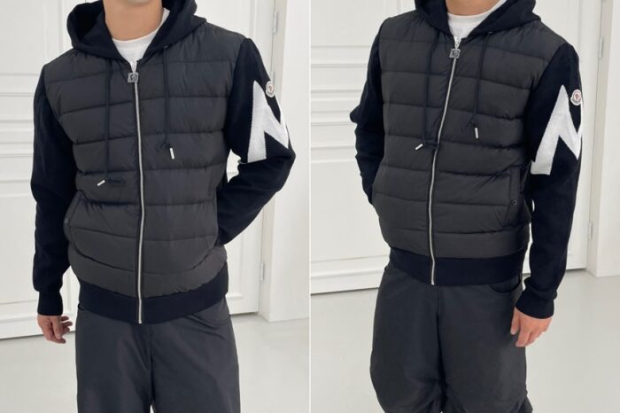 몽클레어 로고 패치 팔 니트 후드 패딩 레플리카 미러급 SA급 S급 고퀄리티 하이엔드 최상급 의류 [남성] 6