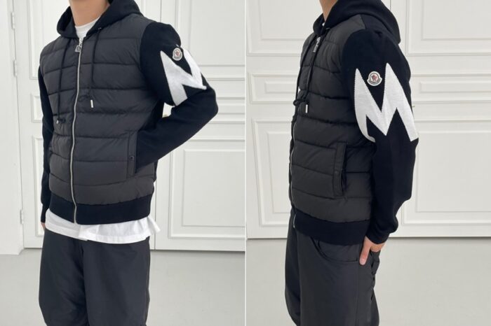 몽클레어 로고 패치 팔 니트 후드 패딩 레플리카 미러급 SA급 S급 고퀄리티 하이엔드 최상급 의류 [남성] 9
