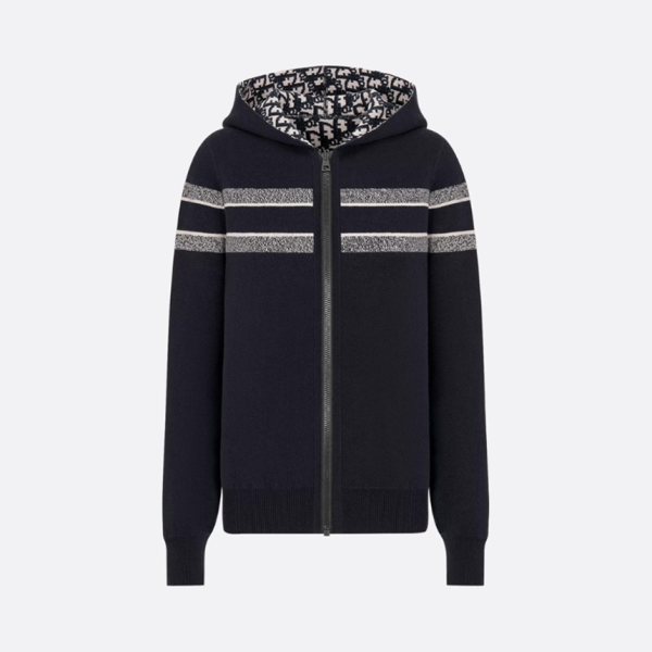 디올 오블리크 모티브 캐시미어 블렌드 니트 리버서블 후드 지퍼 가디건 레플리카 미러급 SA급 S급 고퀄리티 하이엔드 최상급 의류 [남성]