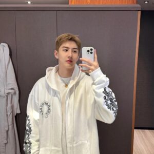 크롬하츠 모노그램 플라워 십자가 프린트 후드집업 화이트 레플리카 미러급 SA급 S급 고퀄리티 하이엔드 최상급 의류 [남성여성공용]