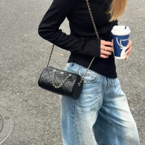 샤넬 체인핸들 미니 볼링백 블랙 샴페인골드 캐비어 레플리카 미러급 SA급 S급 고퀄리티 최상급 하이엔드 가방 [여성]