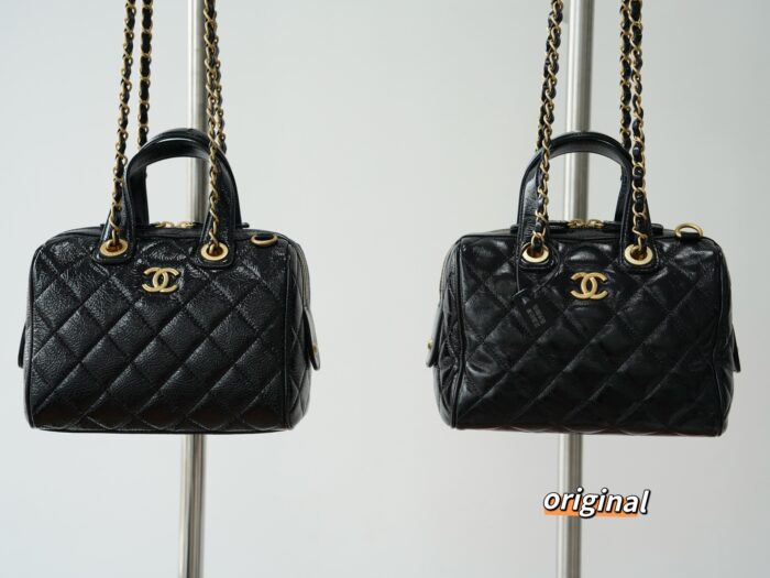 샤넬맥시 볼링백 페이턴트 크럼플드 카프스킨 골드 메탈 블랙 스몰 레플리카 미러급 SA급 S급 고퀄리티 최상급 하이엔드 가방 [여성] 4