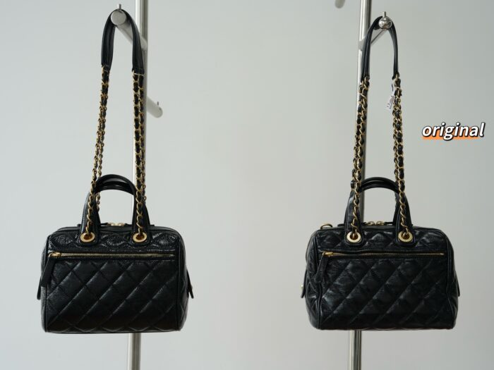샤넬맥시 볼링백 페이턴트 크럼플드 카프스킨 골드 메탈 블랙 스몰 레플리카 미러급 SA급 S급 고퀄리티 최상급 하이엔드 가방 [여성] 2