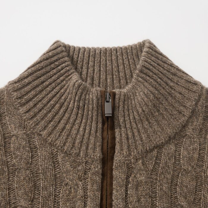 로로피아나 반지퍼 자카드 니트 라이트 브라운 레플리카 미러급 SA급 S급 고퀄리티 하이엔드 최상급 의류 [남성] 5