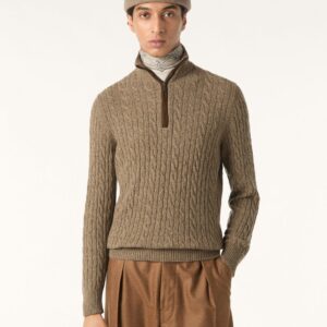 로로피아나 반지퍼 자카드 니트 라이트 브라운 레플리카 미러급 SA급 S급 고퀄리티 하이엔드 최상급 의류 [남성]