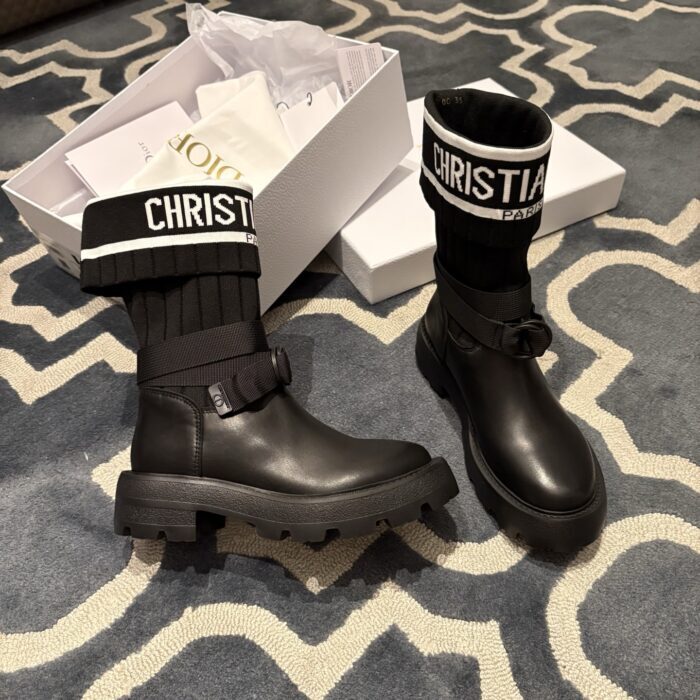 디올 D-메이저 앵클 부츠 카프스킨 앤 테크니컬 니트 블랙 레플리카 미러급 SA급 S급 고퀄리티 최상급 하이엔드 신발 [여성] 3