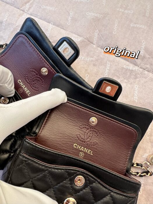 샤넬 클래식 후크 달린 미니백 램스킨 골드 메탈 블랙  레플리카 미러급 SA급 S급 고퀄리티 최상급 하이엔드 가방 [여성] 3