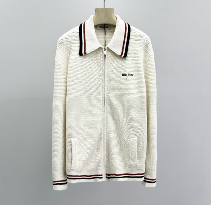 미우미우 코튼 니트 지퍼 가디건 레플리카 미러급 SA급 S급 고퀄리티 하이엔드 최상급 의류 [여성] 3