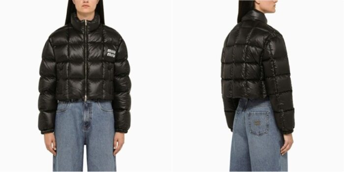 미우미우 클래식 로고 나일론 크롭 숏패딩 레플리카 미러급 SA급 S급 고퀄리티 하이엔드 최상급 의류 [여성] 5