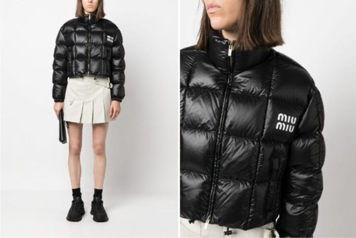 미우미우 클래식 로고 나일론 크롭 숏패딩 레플리카 미러급 SA급 S급 고퀄리티 하이엔드 최상급 의류 [여성] 7