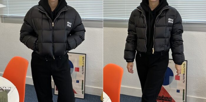미우미우 클래식 로고 나일론 크롭 숏패딩 레플리카 미러급 SA급 S급 고퀄리티 하이엔드 최상급 의류 [여성] 10