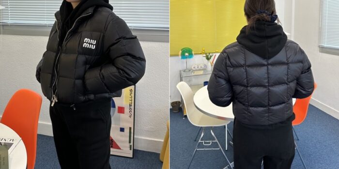 미우미우 클래식 로고 나일론 크롭 숏패딩 레플리카 미러급 SA급 S급 고퀄리티 하이엔드 최상급 의류 [여성] 11