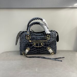 발렌시아가 르 시티 스몰 백 그레이 블랙 샤이니 골드 장식 악어무늬 레플리카 미러급 SA급 S급 고퀄리티 최상급 하이엔드 가방 [여성]