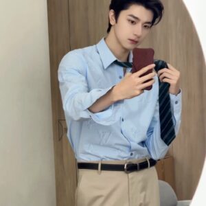 루이비통 모노그램 프린티드 롱 슬리브드 긴팔 셔츠 블루 레플리카 미러급 SA급 S급 고퀄리티 하이엔드 최상급 의류 [남성여성공용]