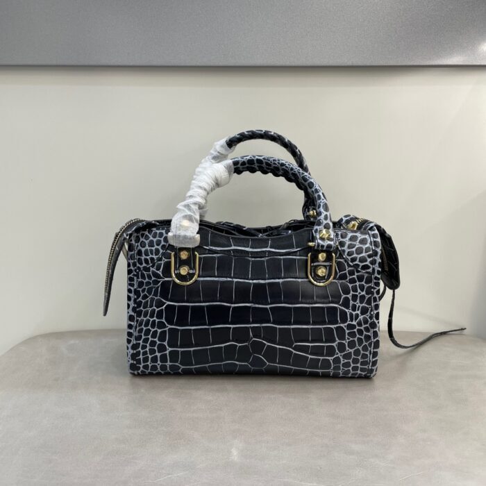 발렌시아가 르 시티 스몰 백 그레이 블랙 샤이니 골드 장식 악어무늬 레플리카 미러급 SA급 S급 고퀄리티 최상급 하이엔드 가방 [여성] 2