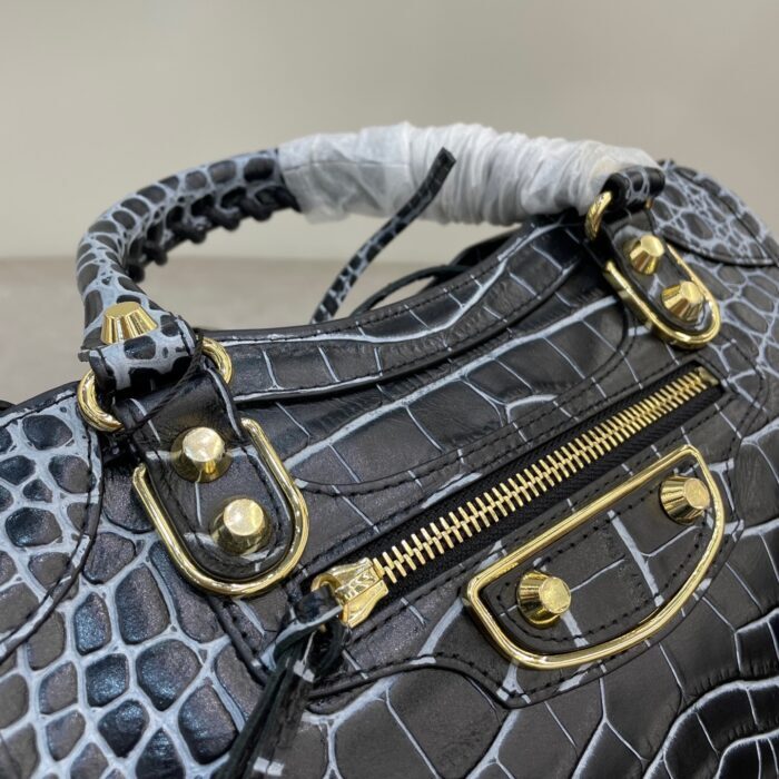 발렌시아가 르 시티 스몰 백 그레이 블랙 샤이니 골드 장식 악어무늬 레플리카 미러급 SA급 S급 고퀄리티 최상급 하이엔드 가방 [여성] 7