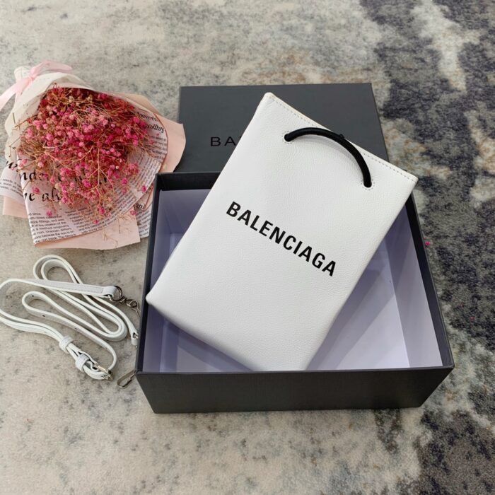 발렌시아가 로고 미니 폰홀더 토트백 겸 숄더백 크로스백 화이트 레플리카 미러급 SA급 S급 고퀄리티 최상급 하이엔드 가방 [여성] 4