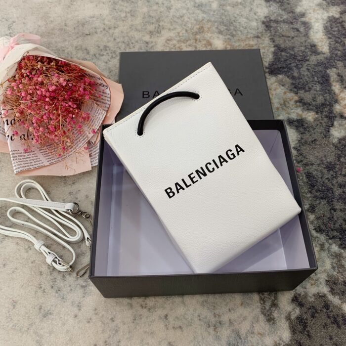 발렌시아가 로고 미니 폰홀더 토트백 겸 숄더백 크로스백 화이트 레플리카 미러급 SA급 S급 고퀄리티 최상급 하이엔드 가방 [여성]