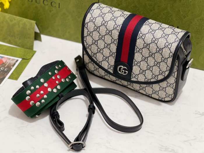 구찌 오피디아 미니 GG 숄더백 블루 GG 슈프림 722117 레플리카 미러급 SA급 S급 고퀄리티 최상급 하이엔드 가방 [여성] 5