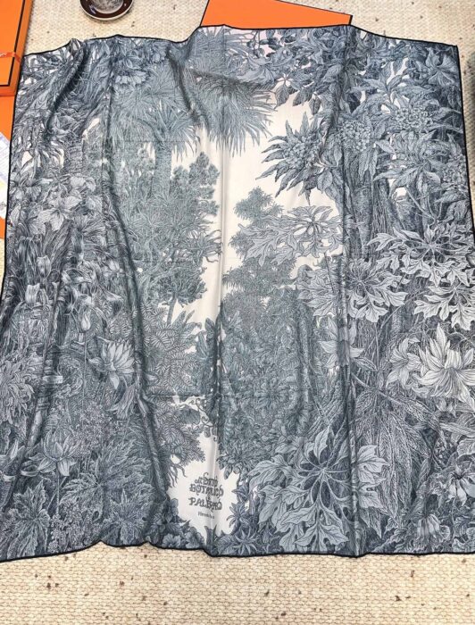 에르메스 식물원 스퀘어 스카프 70%캐시미어 30%실크 흑녹색 스카프 레플리카 미러급 SA급 S급 고퀄리티 최상급 하이엔드 머플러 목도리 [여성] 6