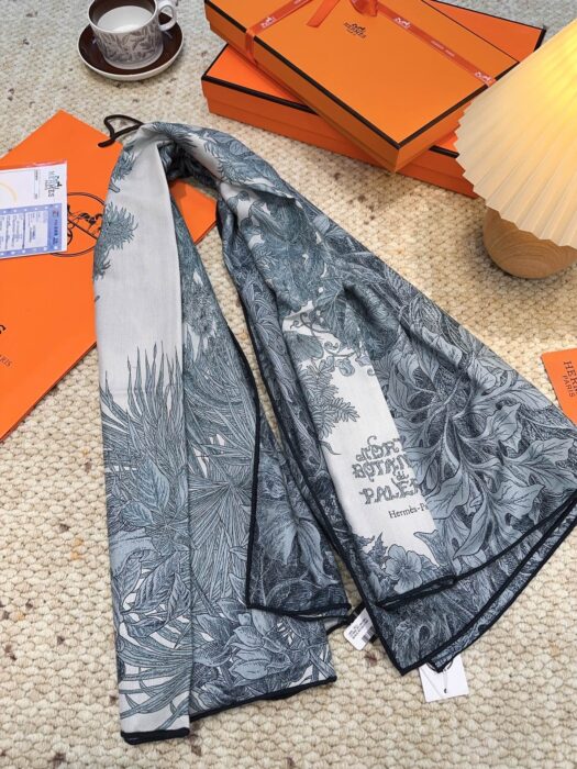 에르메스 식물원 스퀘어 스카프 70%캐시미어 30%실크 흑녹색 스카프 레플리카 미러급 SA급 S급 고퀄리티 최상급 하이엔드 머플러 목도리 [여성] 7