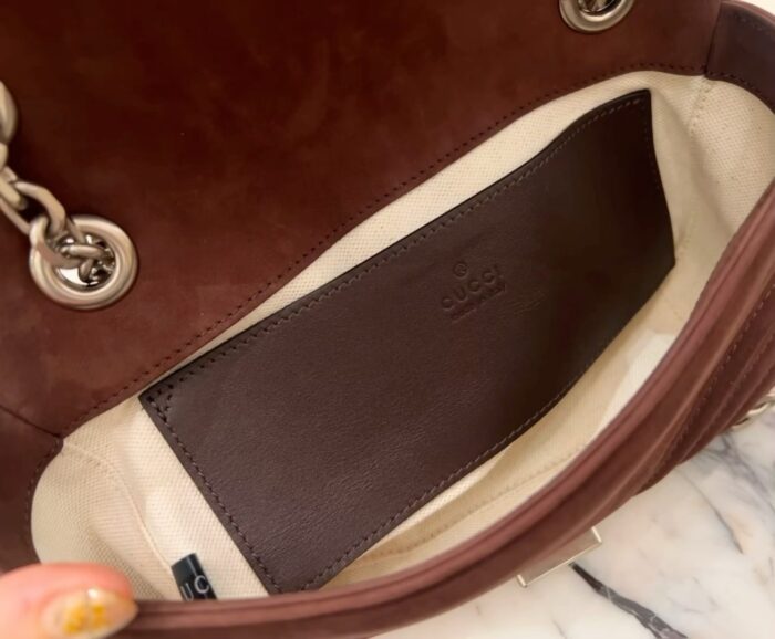 구찌 GG 마몽 스몰 숄더백 스웨이드 브라운 837280 레플리카 미러급 SA급 S급 고퀄리티 최상급 하이엔드 가방 [여성] 3