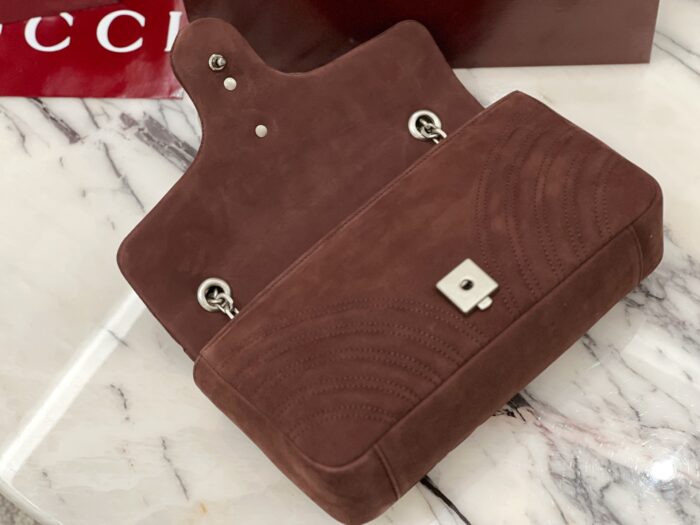 구찌 GG 마몽 미디엄 숄더백 스웨이드 브라운 837267 레플리카 미러급 SA급 S급 고퀄리티 최상급 하이엔드 가방 [여성] 9